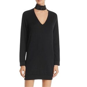 Bailey 44 Garrote Embellished Crystal Choker Dress gray Holiday Party dress